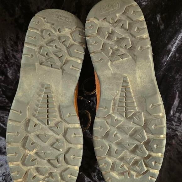 Mens Size 8 Brown Leather with Pine Green Accent Hiking Boots - Picture 6 of 8